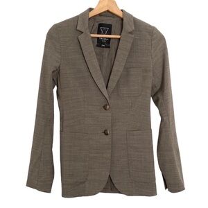 ARITZIA Talula Wool Blend Tailored Exeter Blazer, Taupe/Beige, Size 2